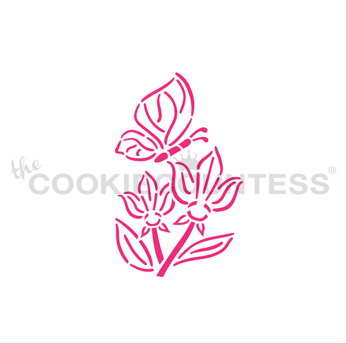 Butterfly and Flower PYO Stencil