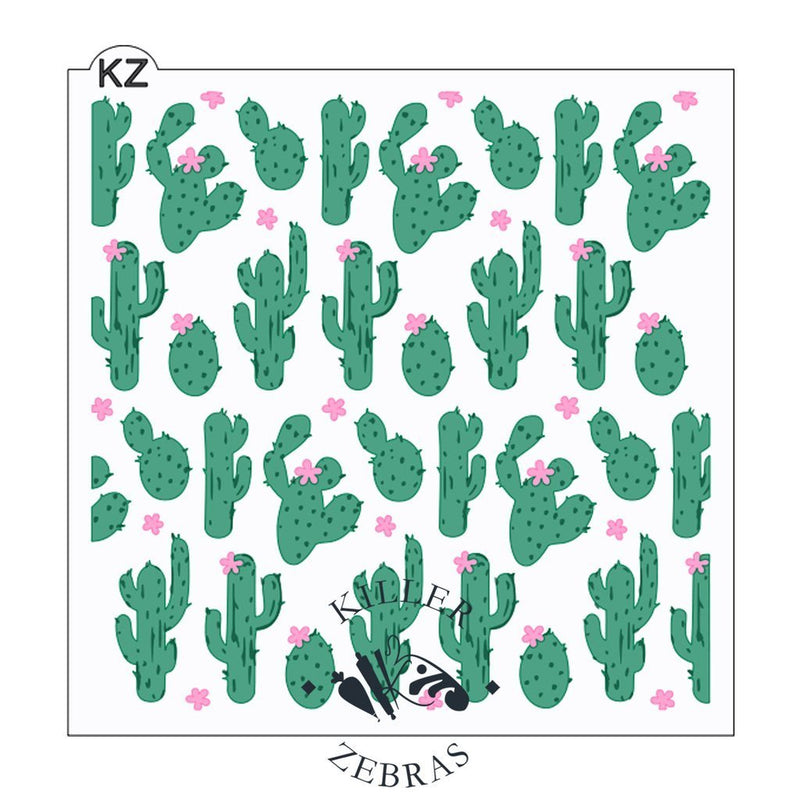 Cactus Garden 3pc KZ Stencil