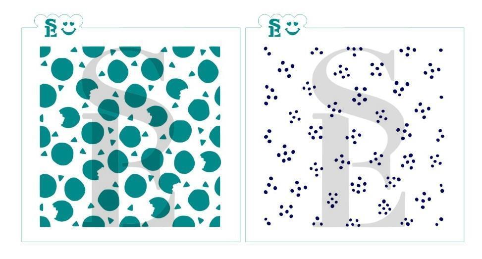 Chocolate Chip Cookie Background 2pc SE Stencil