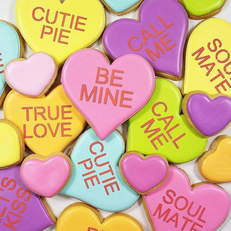 Conversation Hearts LARGE 3 pc Stencil Set