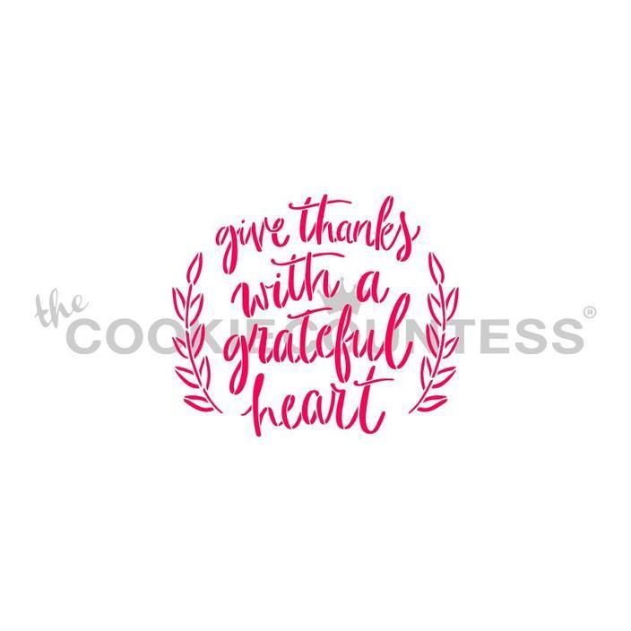 Give Thanks with Grateful Heart Stencil