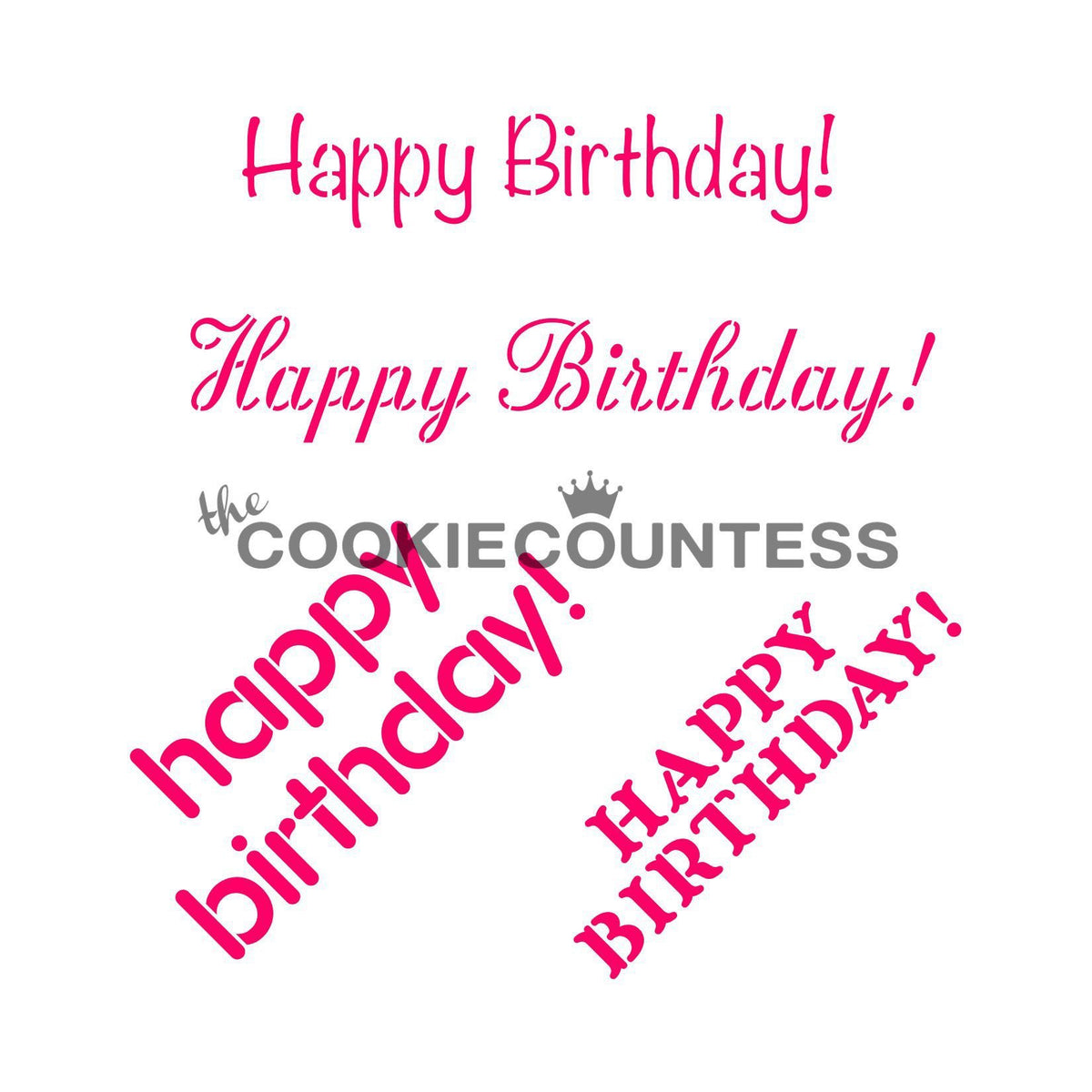 Happy Birthday Phrases Stencil