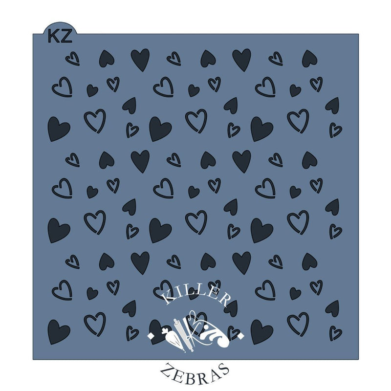 Heart Doodle KZ Stencil