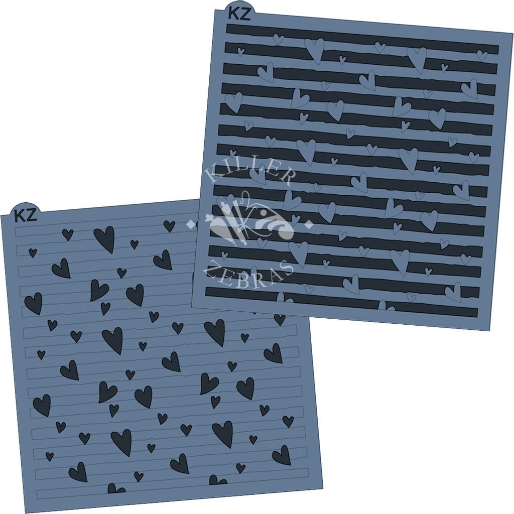 Hearts & Stripes 2pc KZ Stencil