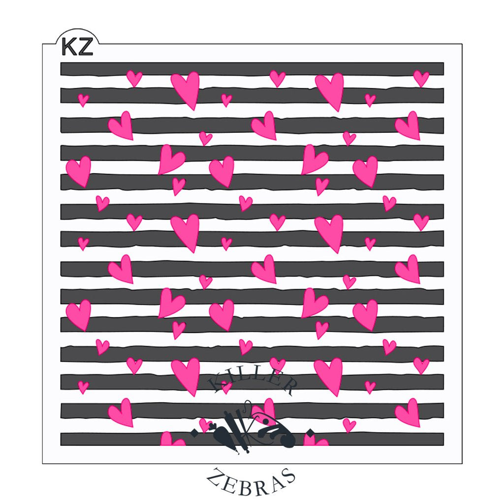 Hearts & Stripes 2pc KZ Stencil