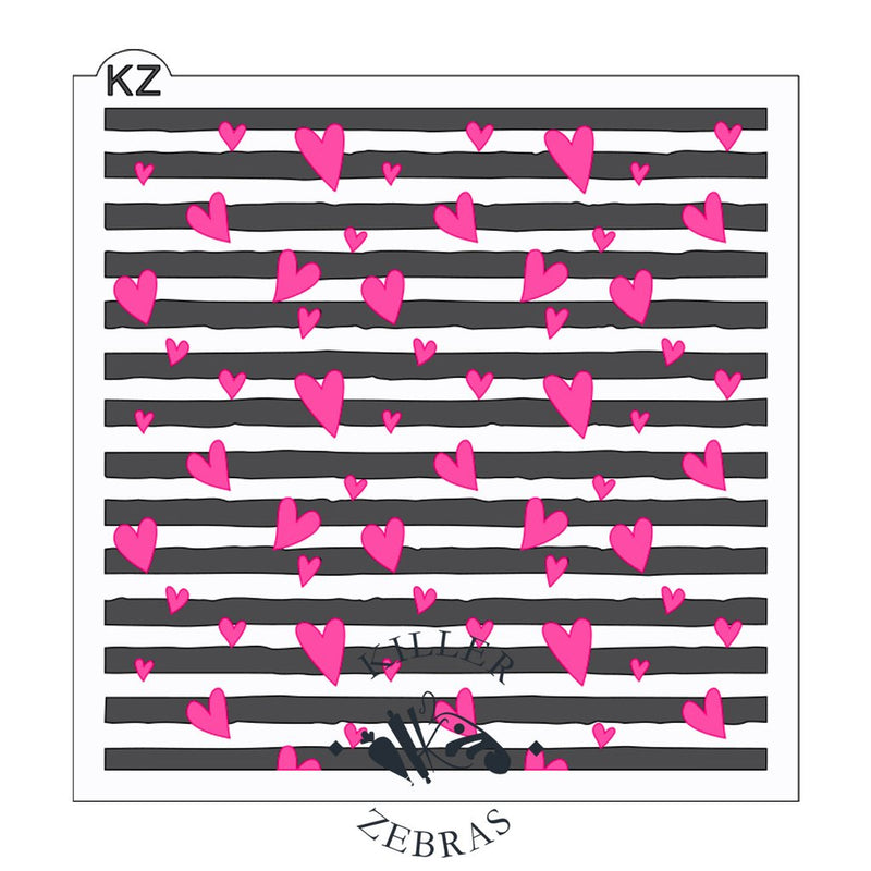 Hearts & Stripes 2pc KZ Stencil