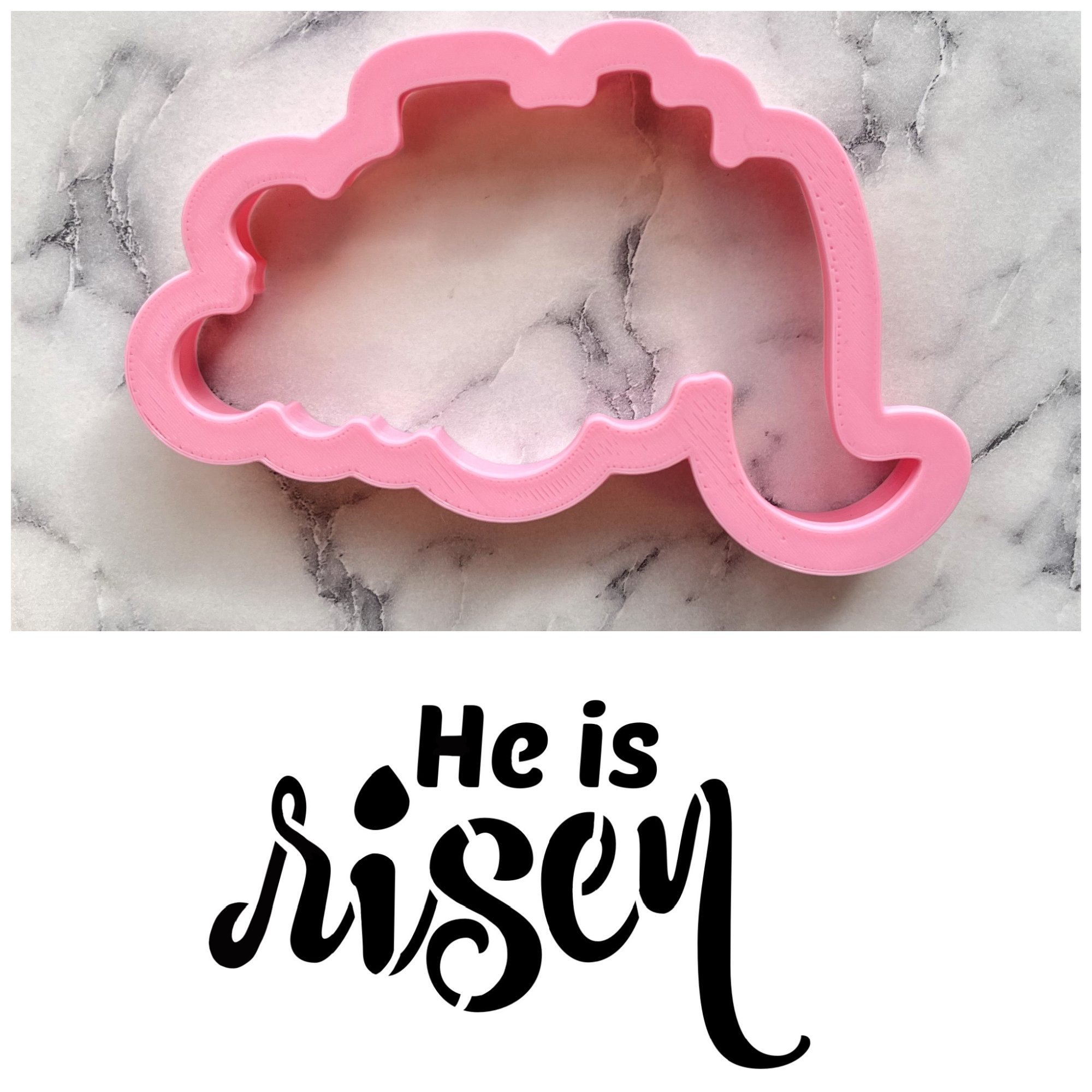 He is Risen Plaque Cookie Cutter with Stencil ONLY