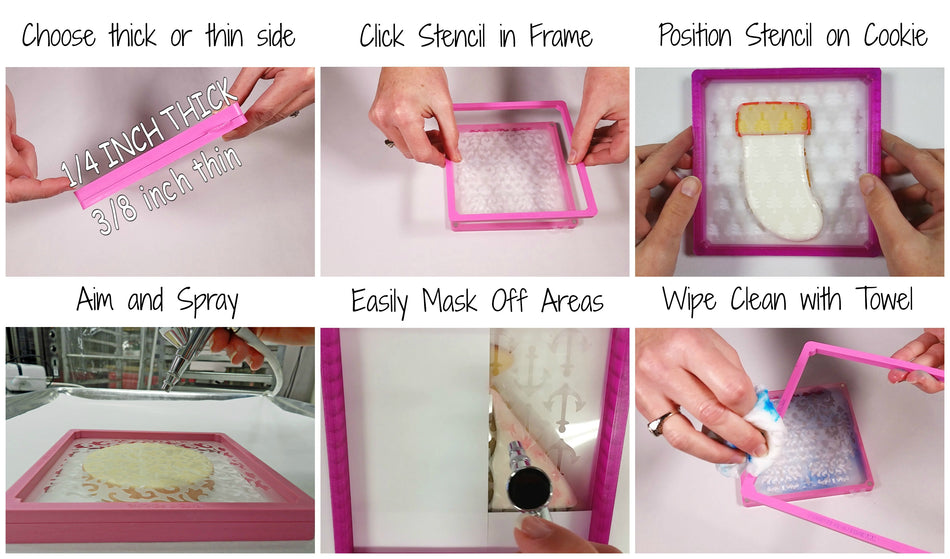How to Airbrush Perfect Cookies with the Stencil Genie – The Flour Box