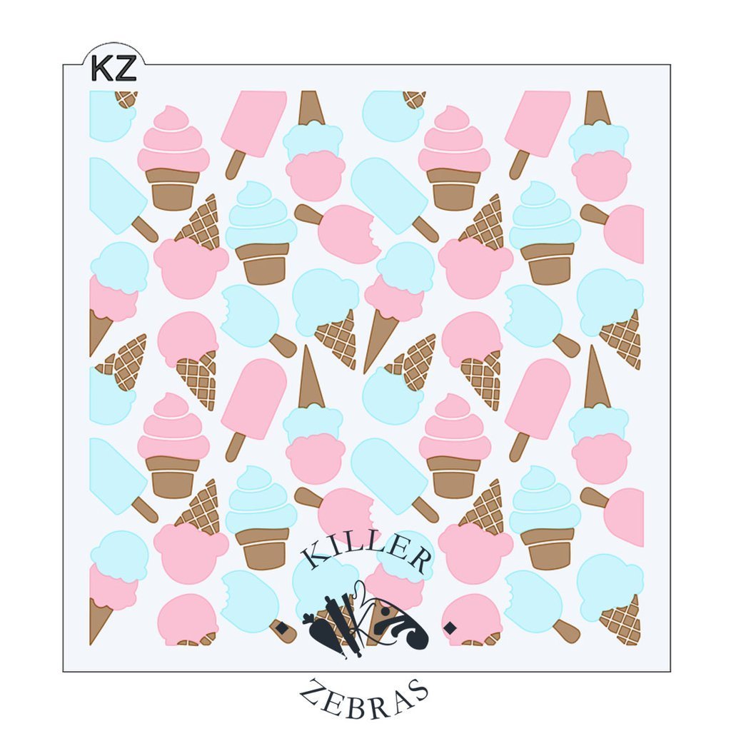 Ice Cream 3pc KZ Stencil