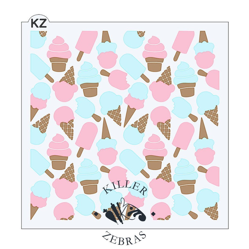 Ice Cream 3pc KZ Stencil