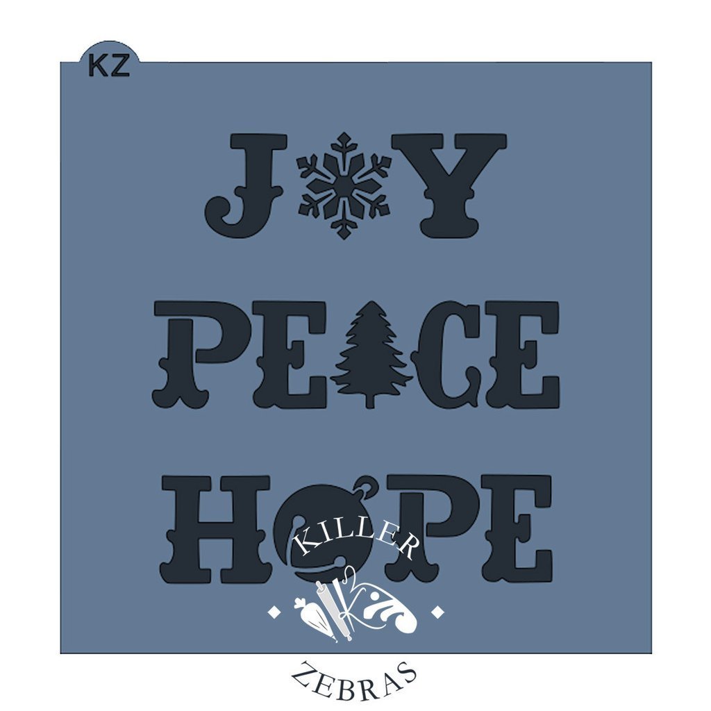 Joy, Peace, Hope Typography KZ Stencil