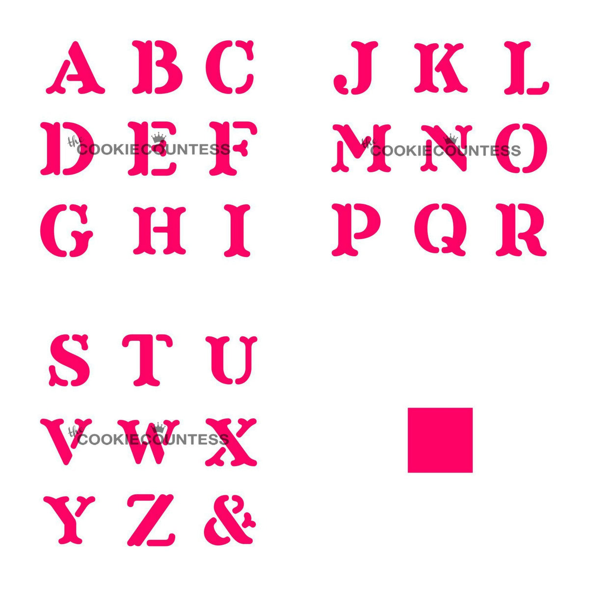 4-Stencil Block Alphabet 1" Monogram Set