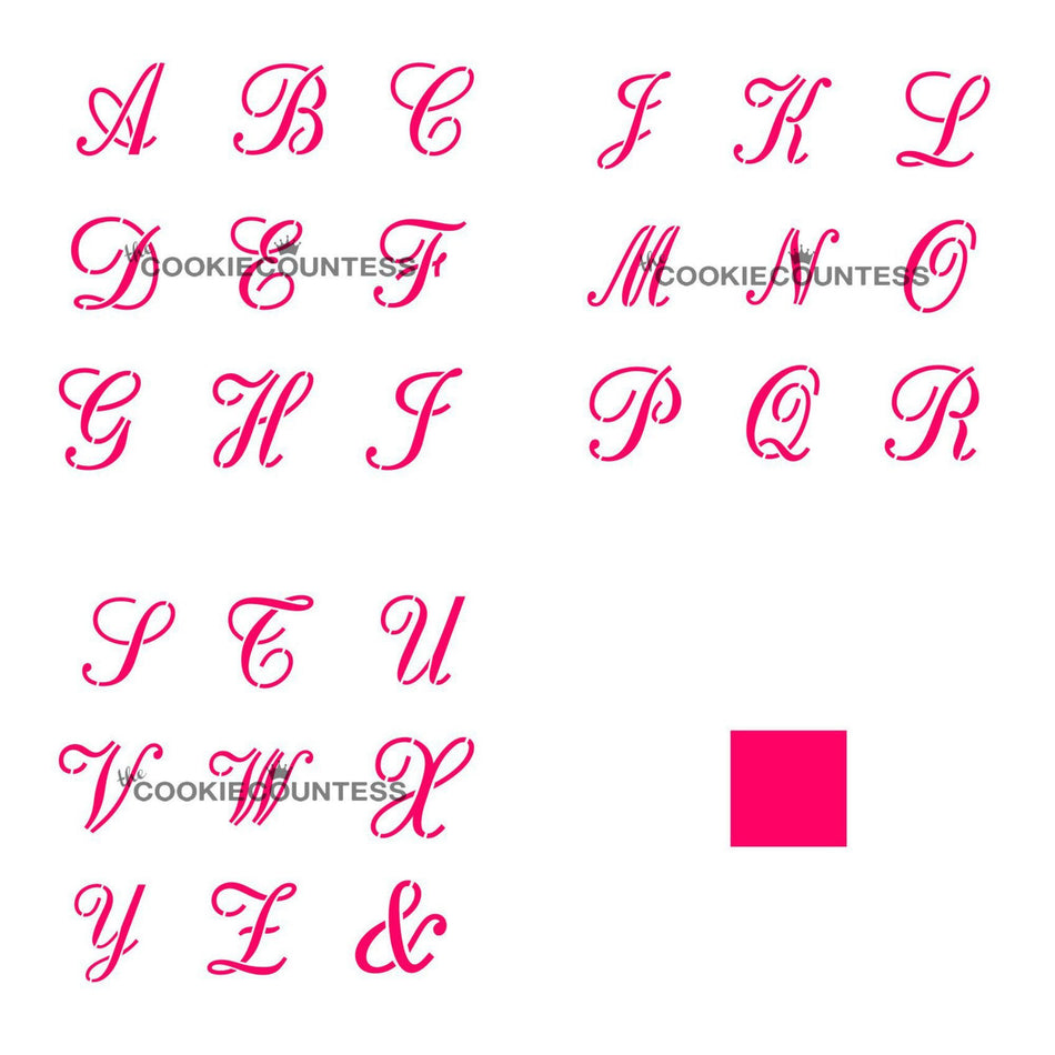 4-Stencil Script Alphabet 1" Monogram Set – The Flour Box