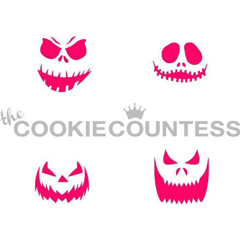 Pumpkin Faces (four) Stencil