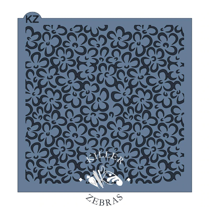 Scribble Flowers KZ Stencil