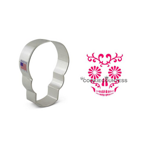 Skull Cookie Cutter and Day of the Dead Stencil BUNDLE