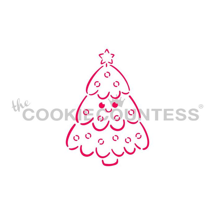 Smiling Christmas Tree PYO Stencil
