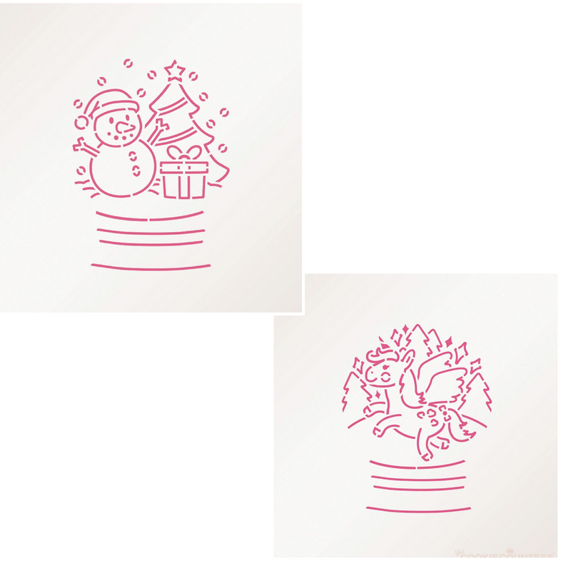 Snow Globe PYO 2pc Stencil Set