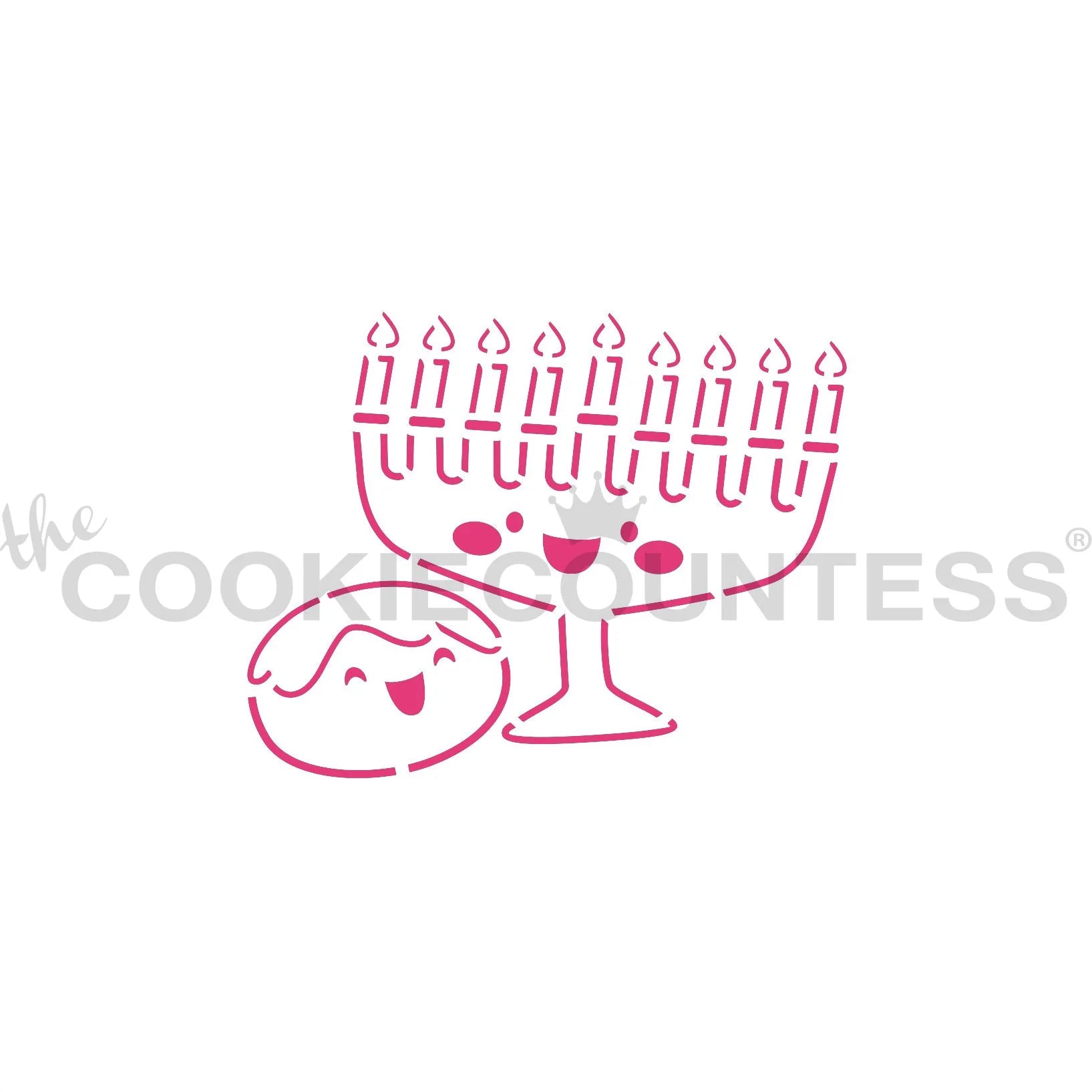 Menorah and Donut PYO Stencil