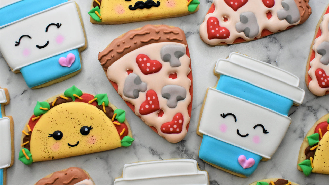 Taco Pizza Latte Valentine's Cookie Decorating Kit