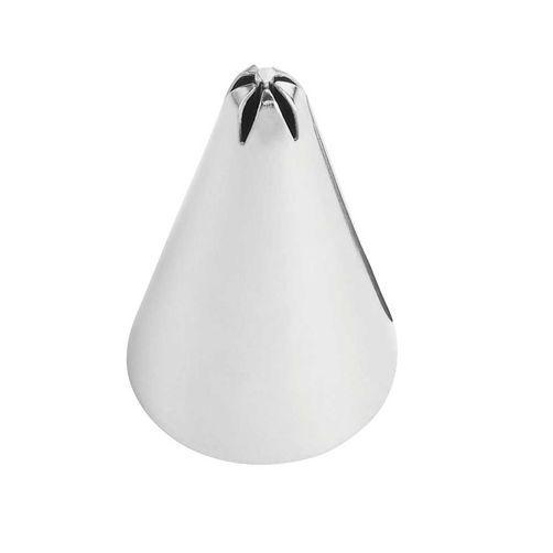 Wilton tip 225 drop flower silver star-shaped piping tip with sleek conical design and polished metallic finish