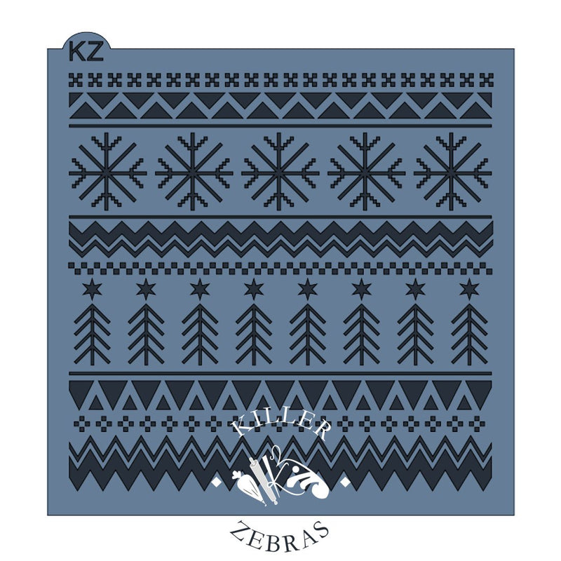 Winter Fair Isle Sweater KZ Stencil