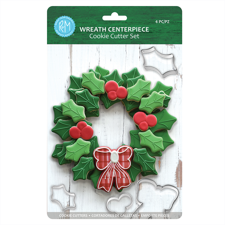 Wreath Centerpiece 4pc Cookie Set
