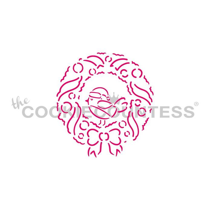 Wreath with Bird PYO Stencil